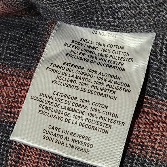 Levis Plaid Lined Canvas Chore Jacket Size XL 100% Cotton Black Full Zip  A3 - Picture 13 of 14